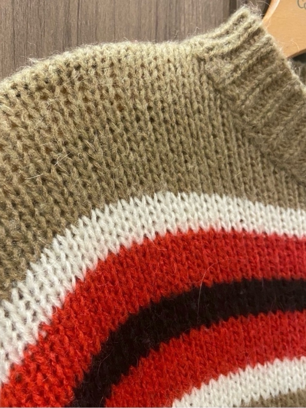 Striped Wool Knit Sweater in Brown and Red - Picture 11 of 12